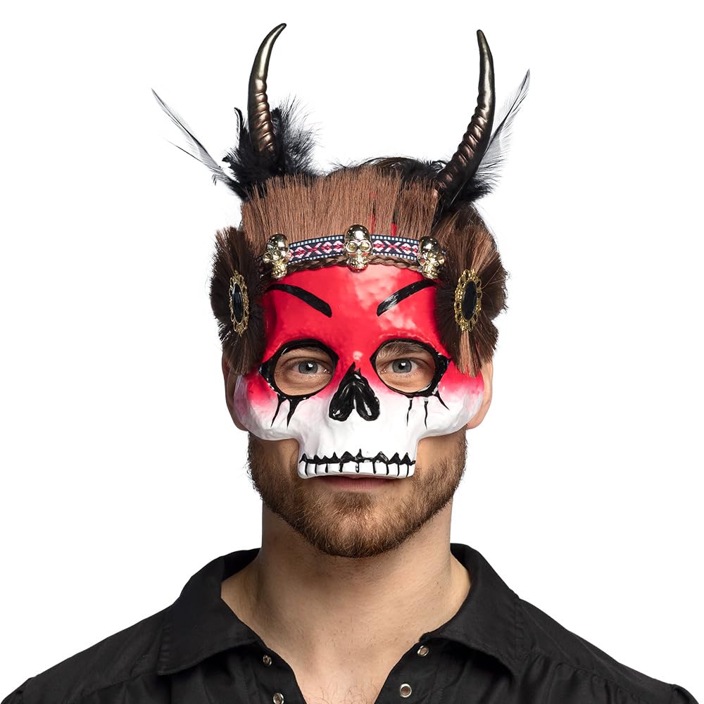 Boland - Voodoo Mask Skull Mask Accessory for Fancy Dress Carnival Theme Party Halloween