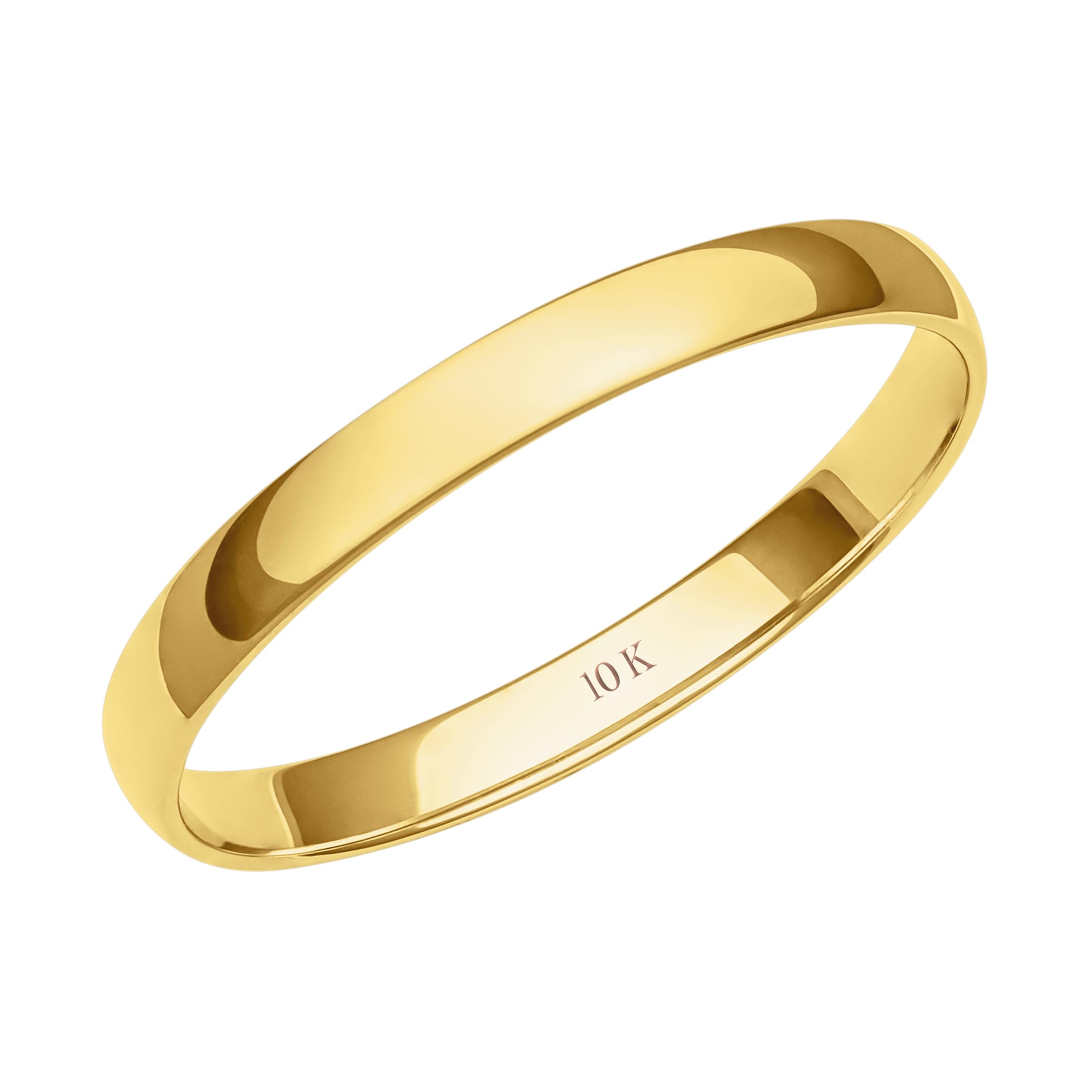 Women's 10K or 14K Rose, White or Yellow Gold 2MM Petite Classic Plain Wedding Band by Brilliant Expressions