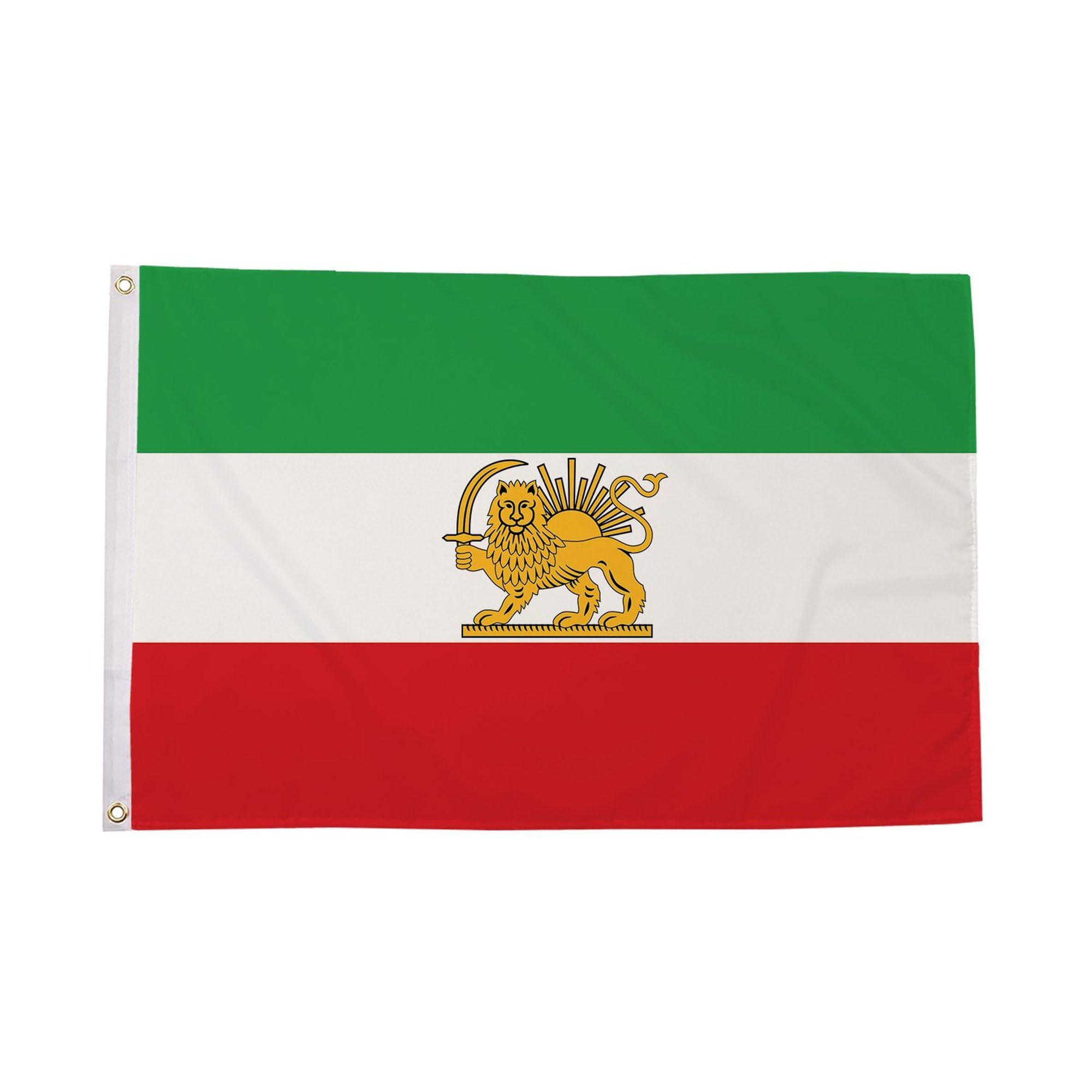 Flagtex Iran Old Persia Flag 3ft x 2ft Historical Persian Flag Green White Red Lion Sun Emblem Premium Polyester Brass Grommets Double Stitched 90cm x 60cm Indoor Outdoor Vintage Banner Decoration — image 1