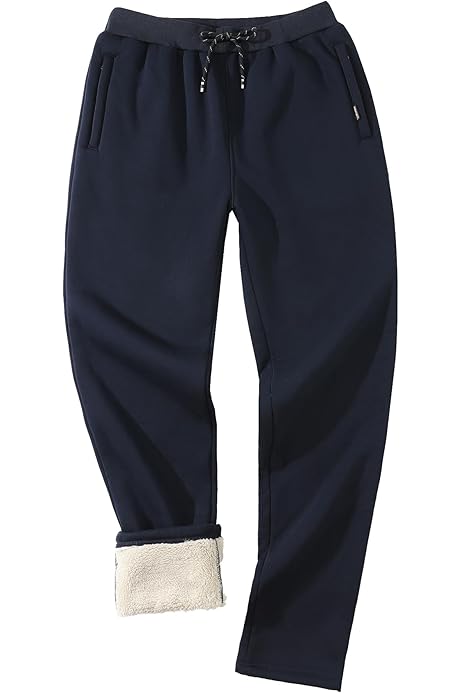 Sherpa Lined Fleece Joggers Amazon Gym Pants Men Yameekamulga