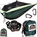 GoRoam Outdoors Single Parachute Camping Hammock with Mosquito Net, XL 10ft Loop Tree Straps & Carabiners. Premium Quality Lightweight & Durable 210T Nylon - Perfect for Hiking, Backpacking & Travel