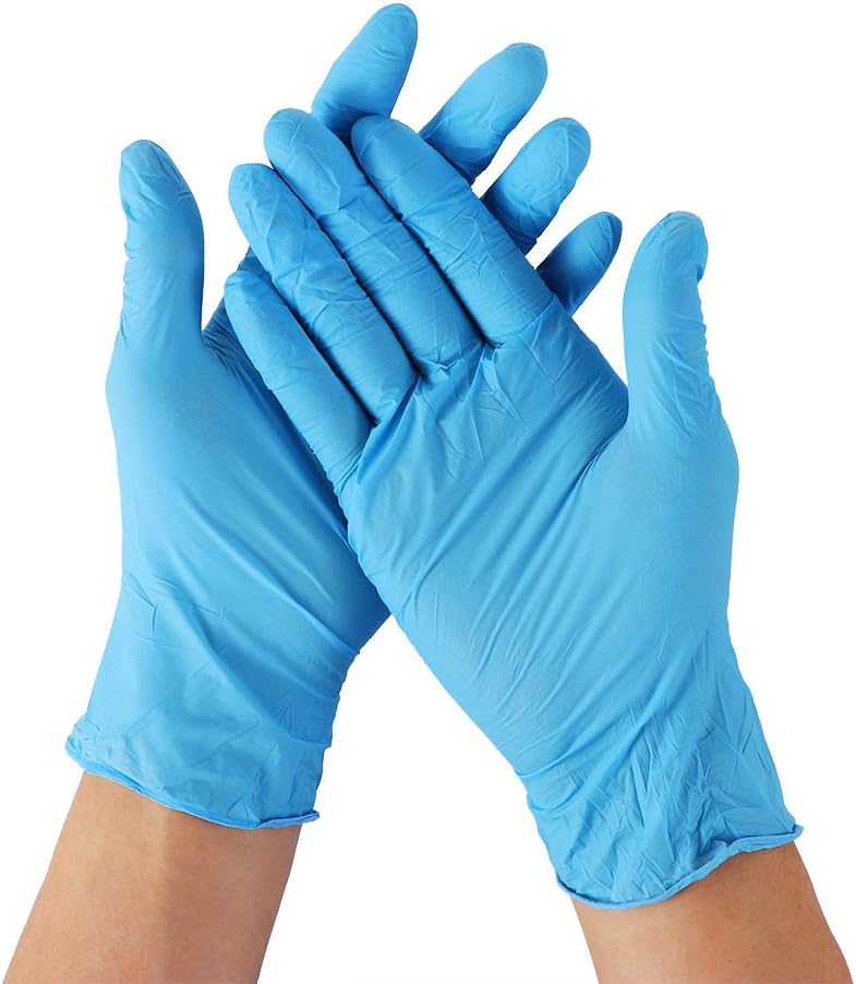 100pcs Soft Nitrile Gloves, 50 Pairs, Latex-Free, Powder-Free, Texture-Free, Disposable Cleaning Products (M, Blue)