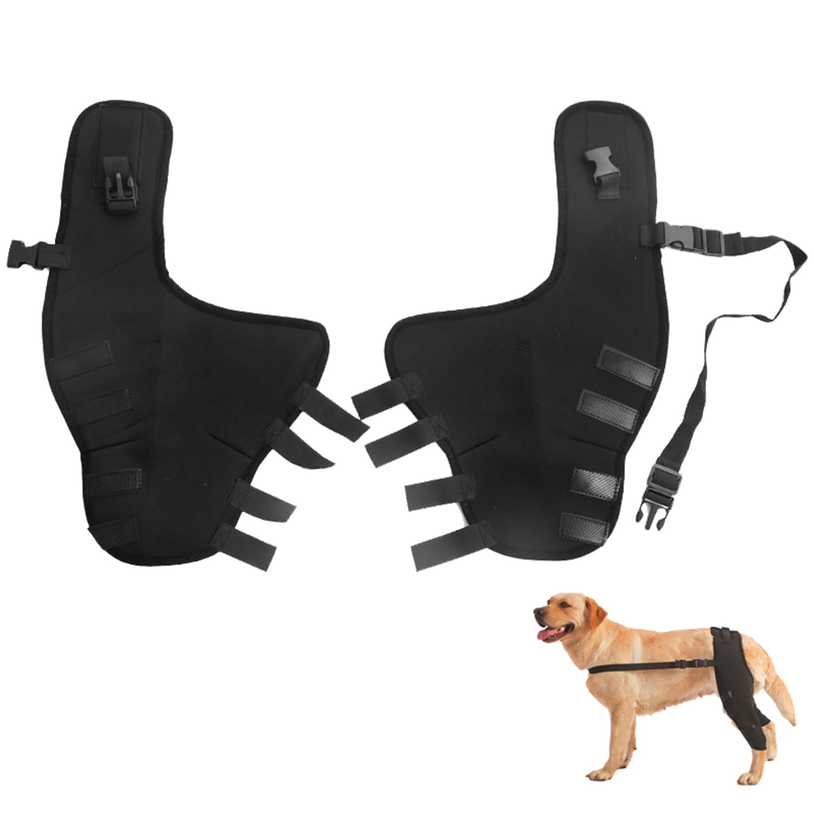 JVHLOV Dog Knee Brace, Adjustable Pet Rear Leg Brace, Hind Leg Wrap Protector and Extra Supportive, for Wound Injury and Sprain Healing of Arthritis (XS)