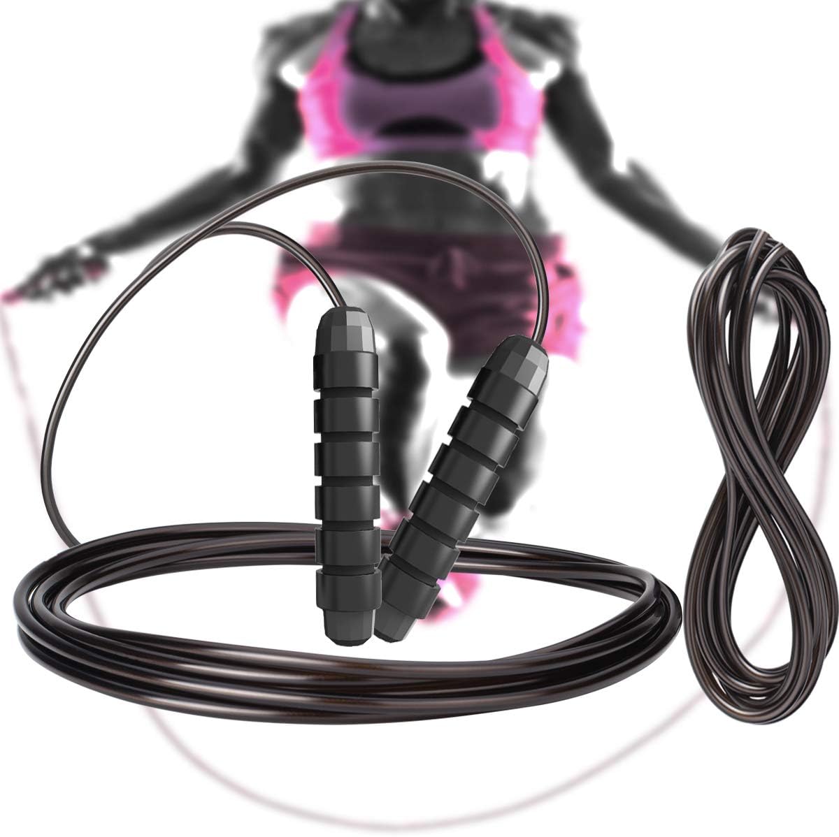 Adjustable Premium Quality Jump Rope - Cardio Jumping Rope for Men, Women, Adult and Kids of All Heights and Skill Levels - Best for Skipping Rope, Crossfit Training, Boxing, and MMA Workouts.
