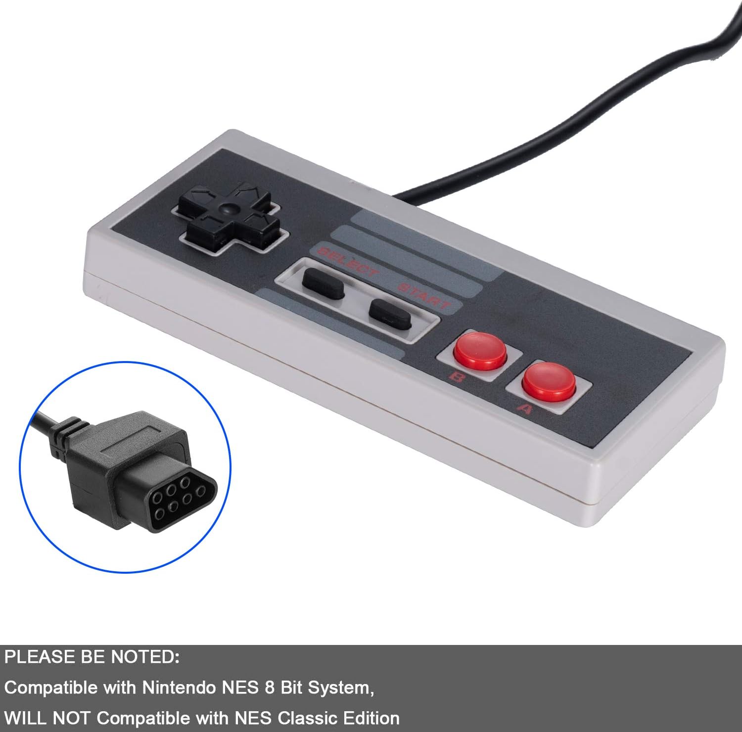 Classic NES Controllers for NES 8 Bit Entertainment System Console Control Pad: Computers & Accessories