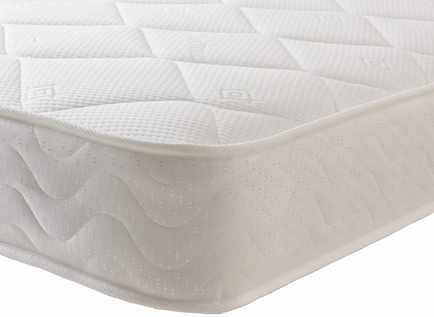 Starlight Beds Cooltouch Classic 7.5" Deep 7 Layer Construction Coil Spring & Memory Foam Hybrid Mattress, White, 3ft Single