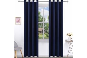 Pickluc Navy Blackout Curtain for Living Room, Light Blocking Drapes with Grommet, Thermal Insulated, Noise Reduction, 52 Inches Wide x 96 Inches Long, 2 Panels