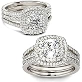 RKKOJJO 925 Sterling Silver Cubic Zirconia Ring Diamond Ring Engagement Ring Wedding Band Rings for Women