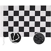 Heavy Duty Checkered Flag 2x3 Ft New, Longest Lasting Oxford Nylon 210D Racing Car Black and White Flags Decoration Gift Yard House Race Finished Banner