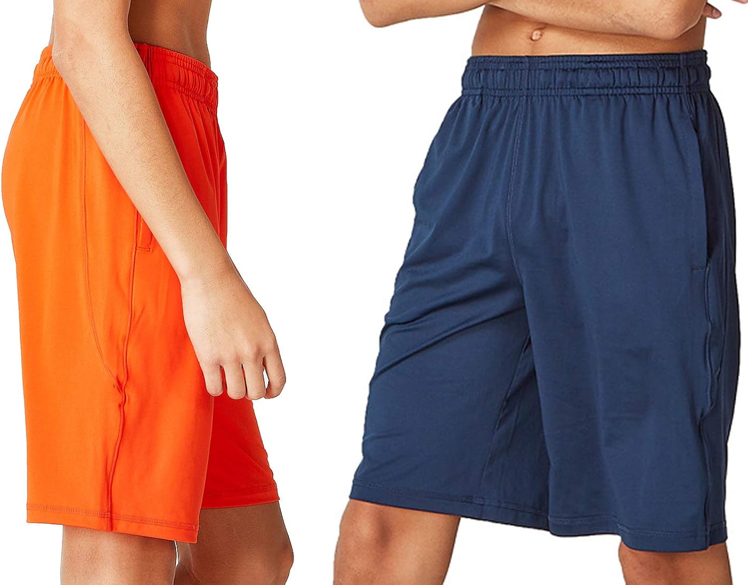 DEVOPS Boys 2-Pack Active Athletic Basketball Shorts with Pockets: Clothing
