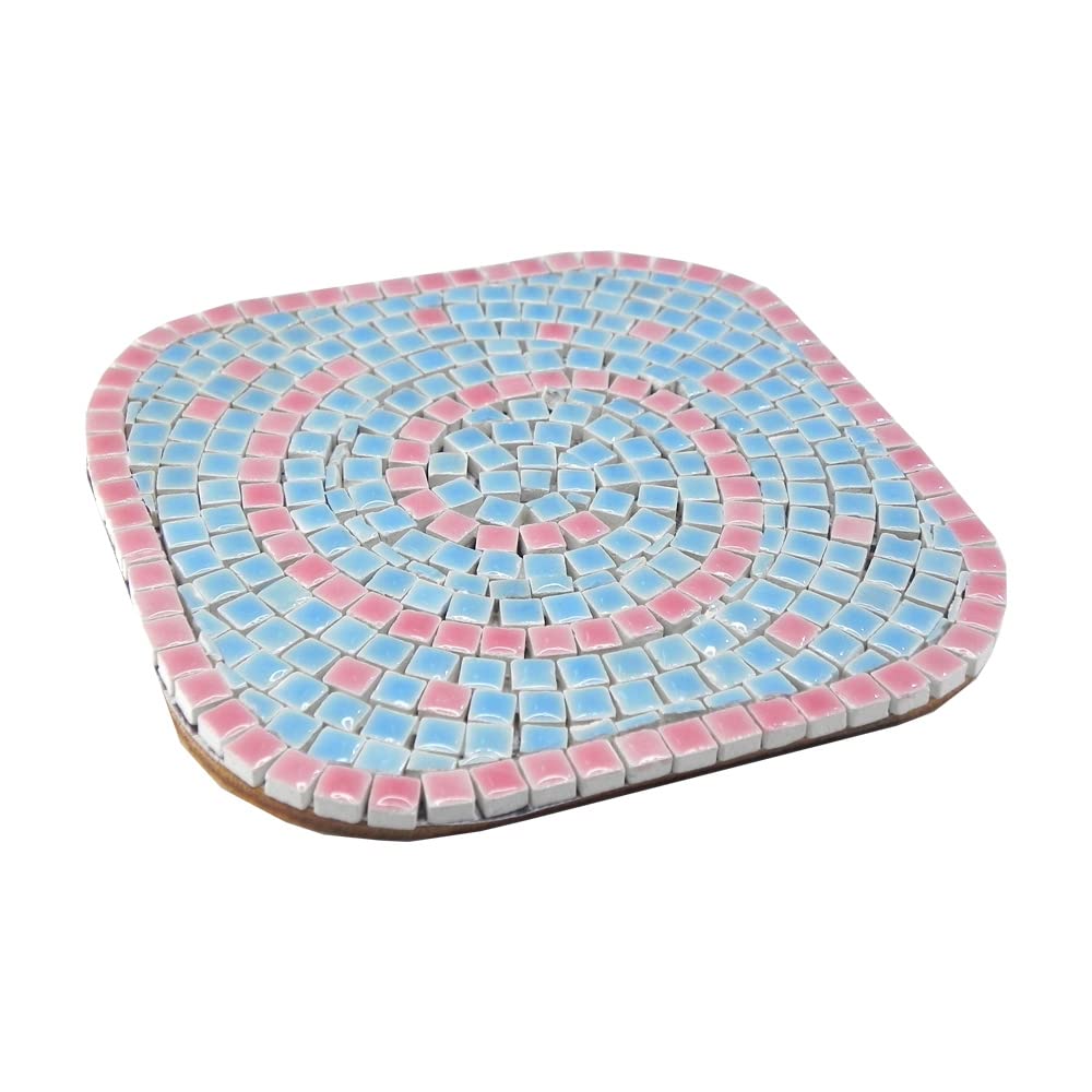 Customizable Mosaic Coaster Set with Ceramic Tiles WB05+WV02, 2 pièces
