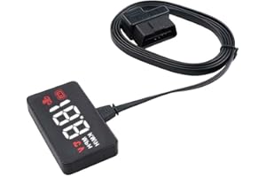 TOTMOX Heads Up Display for Cars, OBD2 II HUD Digital Speed Stat Projector, Universal Speedometer MPH KM/h Water Temperature Overspeed Warning