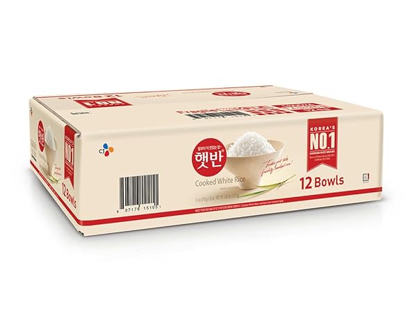 CJ RICE COOKED WHITE HETBAHN, GLUTEN-FREE & VEGAN, INSTANT & MICROWAVEABLE, 7.4 OZ, 12 COUNT