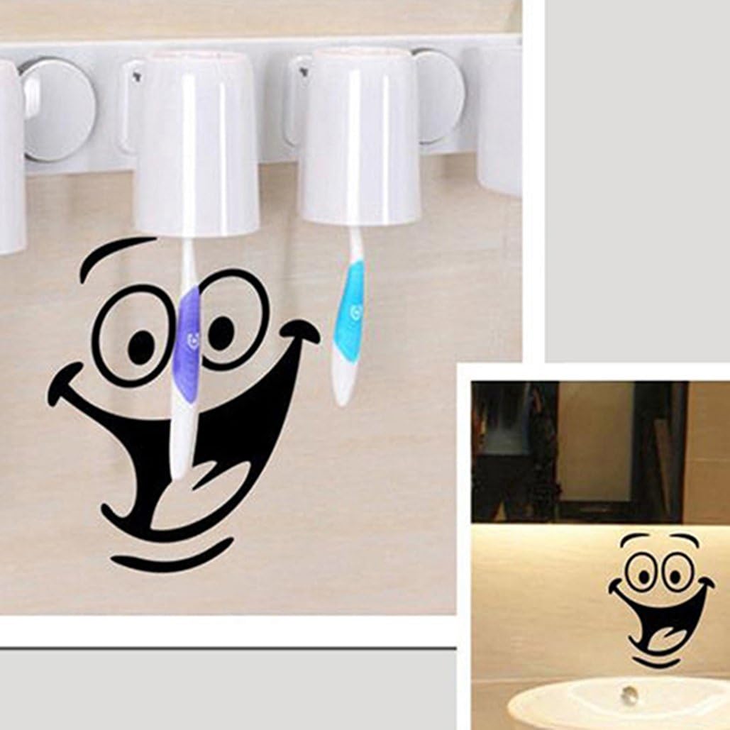 Smiley Face Toilet Sticker, Black - Image 4
