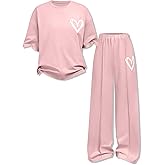 Malerotpc Girls 2 Piece Casual Outfits - Oversized Sweatshirt & Wide-Leg Pants Set for Teens 9-16 Years Fashion Clothing