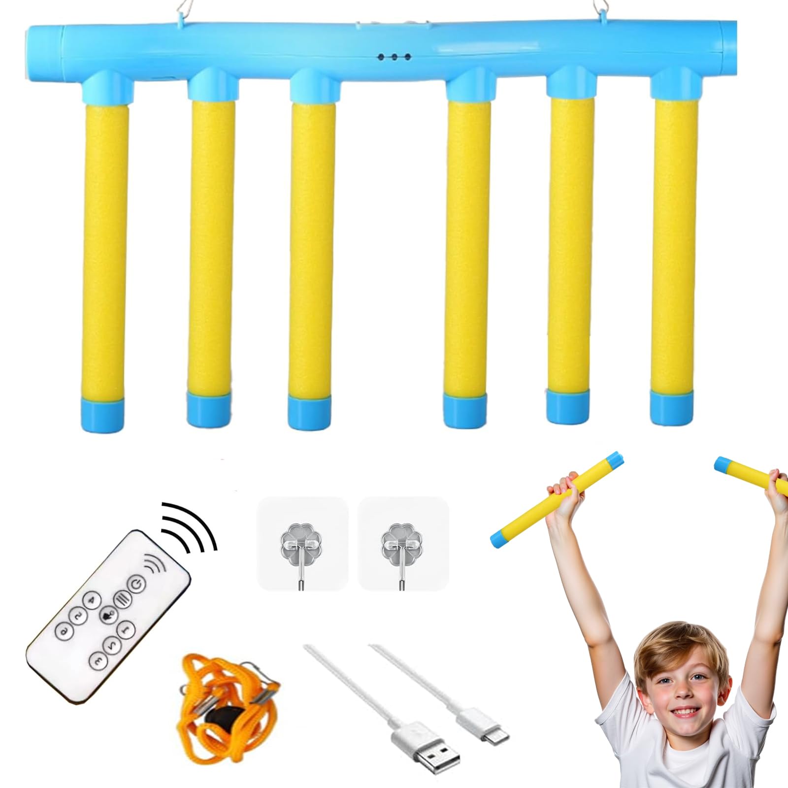 Catching Sticks Games, Reaction Game, Hand Speed Challenge Game, Adjustable 3 Speed Falling Sticks, Sensory Training Toy for Kids Adults Birthday Christmas,Yellow