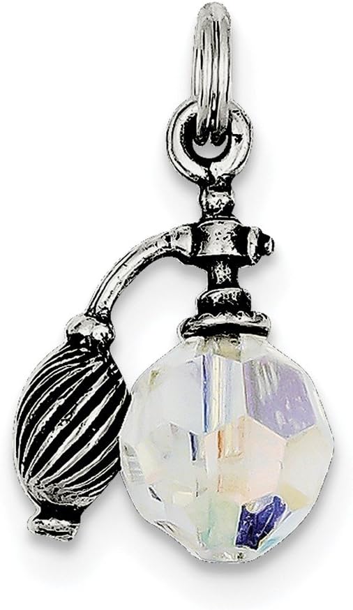 Sterling Silver Antiqued Perfume Bottle Charm