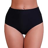 Halcurt Women's High Waisted Swim Bottoms (Available in Plus) Full Coverage Bikini Swimsuit Bottoms