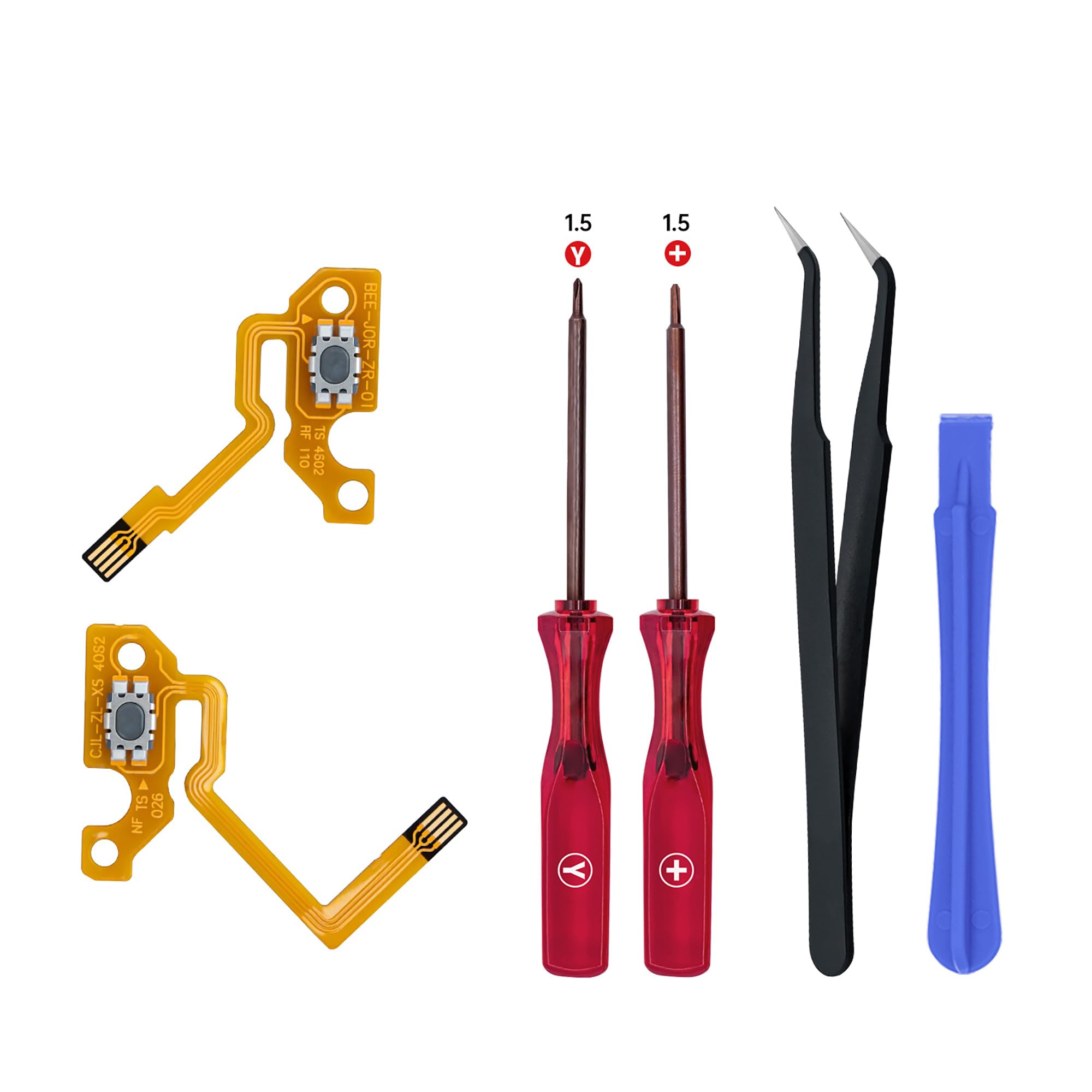 Mcbazel Replacement ZR ZL Left Right Sync Button Ribbon Flex Cable Set with Repair Tool Kit Compatible with Nintendo Switch 2 JoyCon Controller (2025)