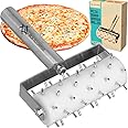 Professional Pizza Dough Docker Roller – Stainless Steel Pizza Roller with Spikes Pastry Dough Docker for Crackers, Homemade Bread, Pie, Cake, Cookies - Pizza Dough Roller