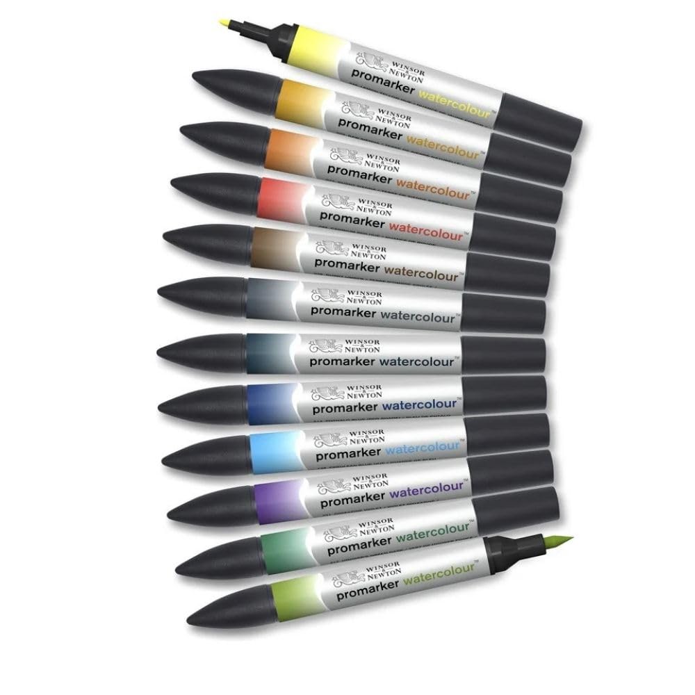 Winsor & Newton Watercolour Markers, Cadmium, 12-Colour Set Landscape, 12 stück (1er Pack)