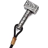 Hand Forged Damascus Steel Thor’s Hammer Necklace for Men and boys – Mjolnir Viking Pendant with Pure Leather Chain – Handmade Norse Mythology Jewelry Gift.