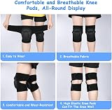 Flintronic 2 Pair Knee Pads Work 20mm Thick EVA Anti-Slip Adjustable L view 4