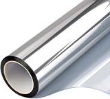 FILMGOO One Way Window Film Silver 60x400 cm Static Non-Adhesive Privacy