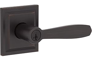 Baldwin Torrey, Entry Door Handle Reversible Lever with Keyed Lock Featuring SmartKey Re-key Technology and Microban Protection, in Venetian Bronze