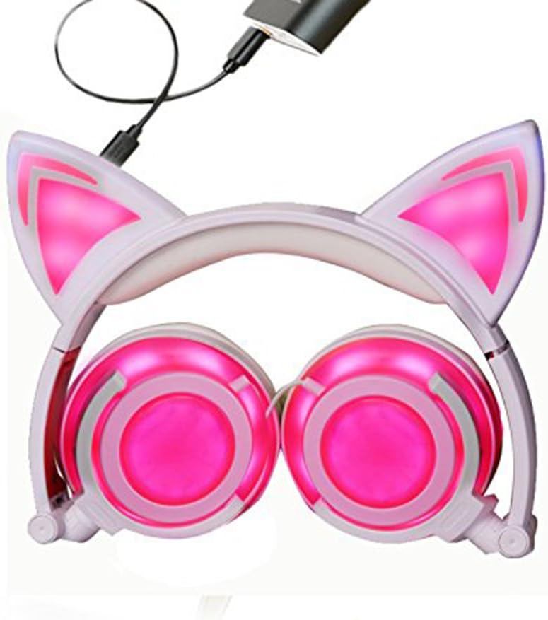 Kids Headphone Wired Over Ear Foldable Headsets Cat Ear Amazon.co.uk