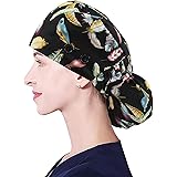 I@U Working Cap Adjustable with Buttons, Sweatband Cotton Ponytail Holder Long Hair, Tie Back Hats for Women Men