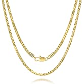 MONA MILANI Necklace Chains 14K Gold Necklace for Women & Mens Chain Necklaces for Women Trendy Franco Chains Foxtail 14K Gold Chain for Men Womens Jewelry for Womens 2.5mm 16-30in