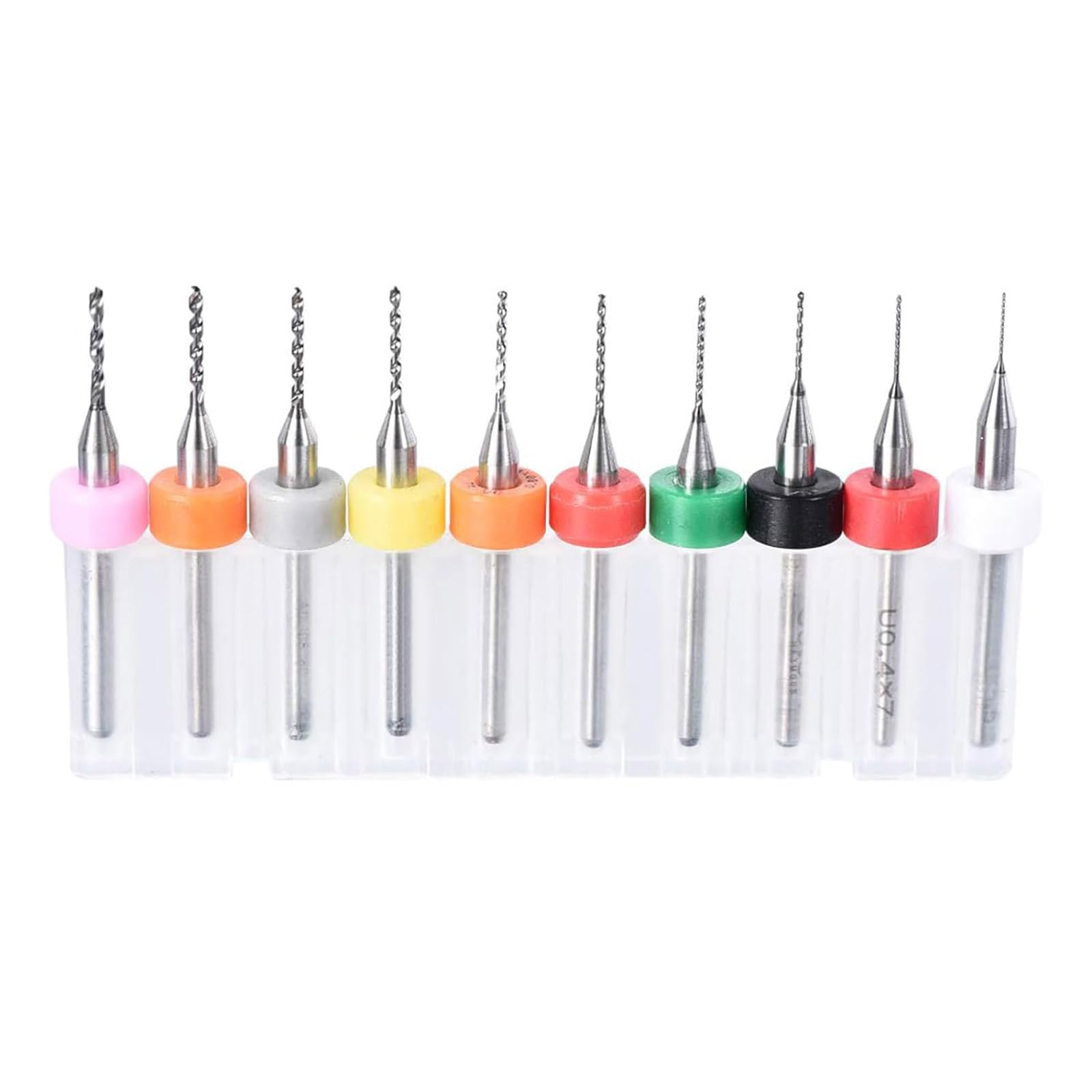 TA-VIGOR 10Pcs 0.15mm Micro Drill Bit, 1/8 Inch Shank PCB Drill Bits Tungsten Carbide Spiral Flute CNC Router Bits Drilling Rotary Tool for Print Circuit Board Jewelry CNC Engraving, Random Color