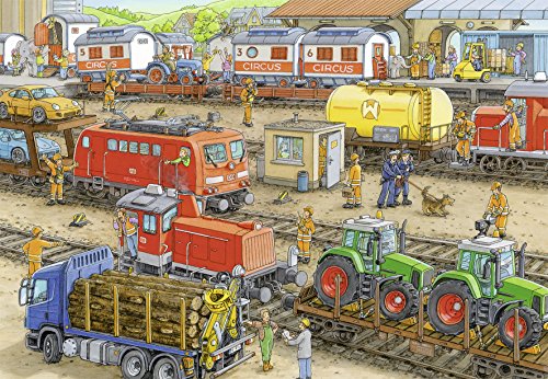 Ravensburger Kinderpuzzle - 09191 Trubel am Bahnhof - Puzzle für Kinder ab 4 Jahren, mit 2x24 Teilen – Bild 2