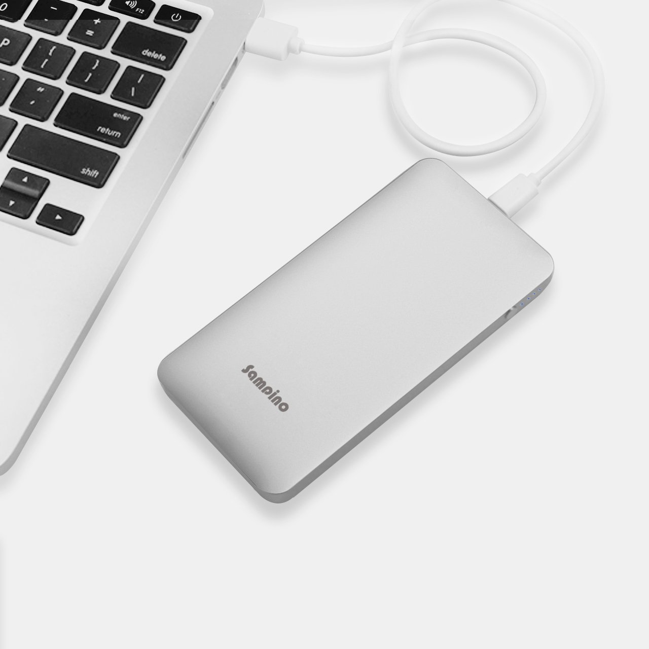 Sampino 5000 mAh Phone Charger for iPhone or Pokeman Go,1.0/2.1A Output External Battery Power Bank Dual USB Ports for iPhone Samsung Blackberry Microsoft HTC Portble DVD (Silver)