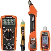 Klein Tools 80101 Circuit Breaker Finder Kit, GFCI Outlet and Receptacle Tester Kit, Multimeter, NCVT, Outlet Tester, Leads, 4-Piece