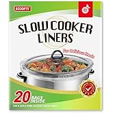 20 Count Disposable Slow Cooker Liners and Cooking Bags | Extra Large Size Fits 6-10QT Pot, 14"x 22" | Suitable for Oval & Round Pot, BPA Free (1 Pack)