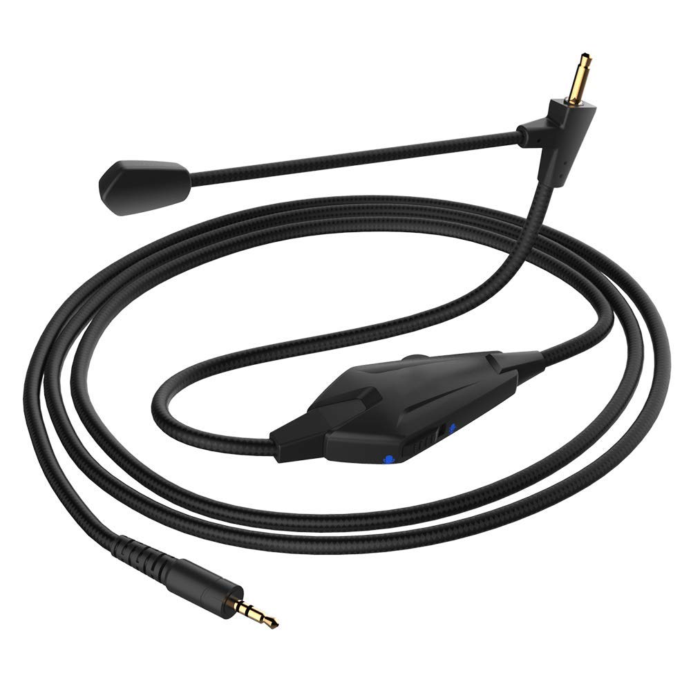 PHOINIKAS 3.5mm Alternative Gaming Microphone Cable with Volume Control, only Compatible Q10 Gaming Headset, Cable with External Mic,Mute