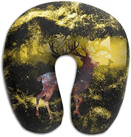 Galaxy Deer Duplex Print Neck Pillow Travel Pillow