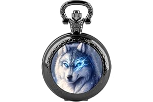 CUSTCH Retro Yang and Yin Dragon Design Glass Dome Quartz Pocket Watches for Women Men Watch Unique Pendant Necklace Jewelry Gifts