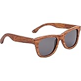 cloudfield Wood Frame Sunglasses for Men and Women with 9-Layer Polarized Lenses and Double Layer of UV Blocking Coating
