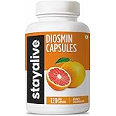 STAY ALIVE Pure Diosmin Complex 1000mg Formula, 120 Capsules, Citrus Bioflavonoids Rich Fruit Extract, 2 Month Supply, 100% Vegetarian, Non-GMO & Gluten Free Diosmin Supplement