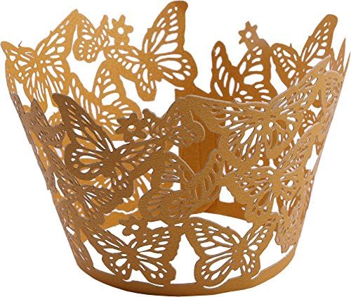 Cupcake Wrapper, Gold Cupcake Wrappers Pack of 50