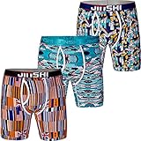 JINSHI Mens Underwear Printed Long Leg Boxer Briefs