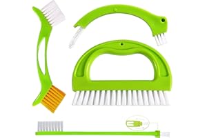 Tile Brushes Grout, Grout Cleaner Brushes 4 in 1 Heavy Duty Hand-held Tile Cleaning Brushes Scrubber for Household, Kitchen, 