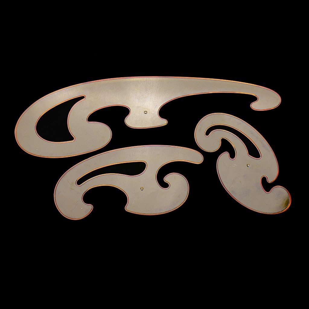 3 Pieces French Curve Ruler Set of 3 Rulers Technical Drawing Stencil Templates Curves