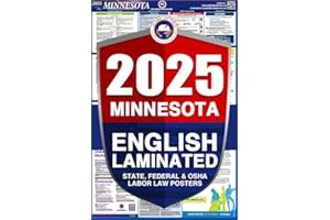 US LABOR LAW POSTER 2025 Minnesota MN All-in-One Workplace Compliance & Labor Law Poster (Federal State & OSHA) English Laminated