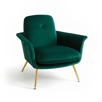 La Redoute Interieurs Fauteuil Vintage Velours Elori Unique Vert