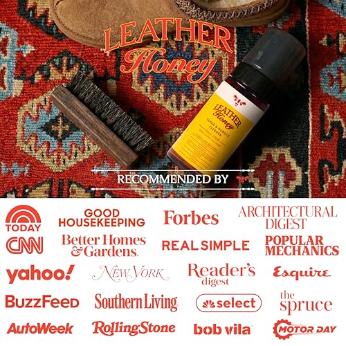 Leather Honey Limpiador de piel de gamuza de miel – Cuidado de gamuza y nobuk de calidad. Fabricado en los Estados Unidos desde 1968 - Limpiador de gamuza para zapatos, botas, chaquetas, Uggs, bolsos, bolsos y más,