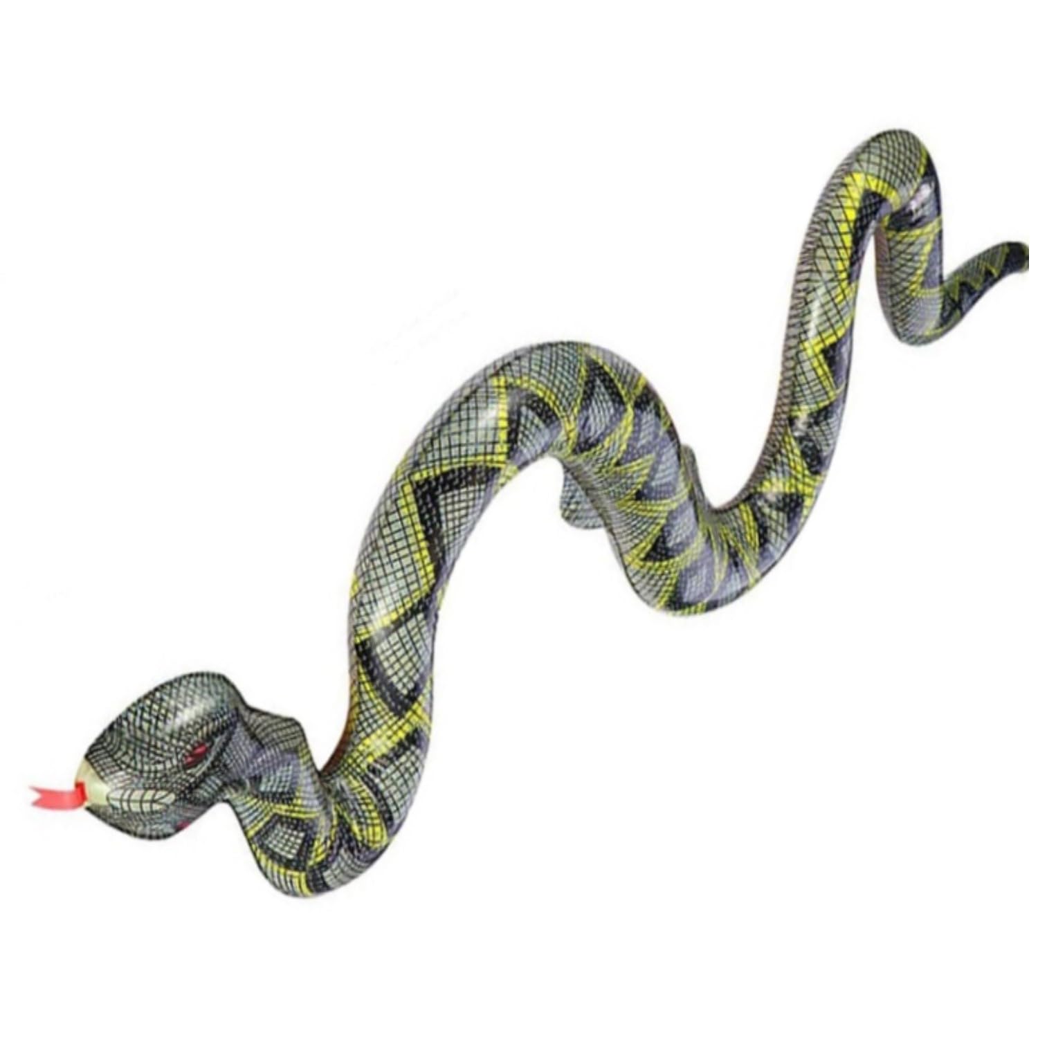 MEISH Inflatable Snake Terrifying Snake Toy Prank Prop for Halloween Trickster Garden Decoration